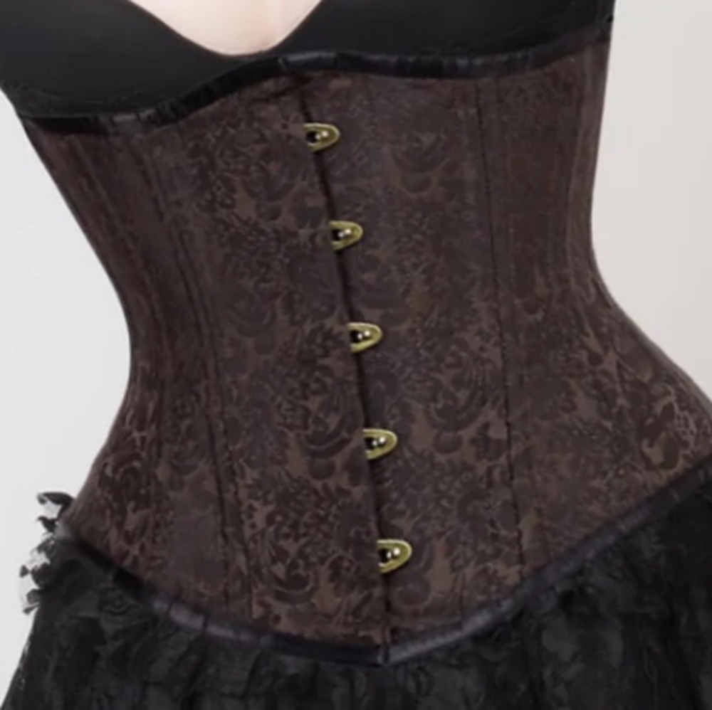 Brown  Brocade Waist Training Corset